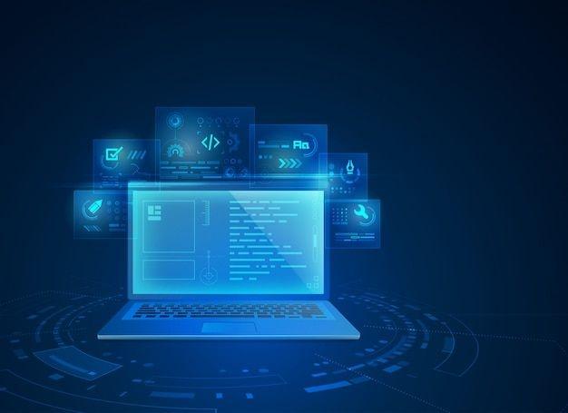 Mobile app development process showing collaborative team environment